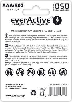 Акумулятор everActive AAA/HR03 Ni-MH 1050mAh BL 4шт EVHRL03-1050 фото