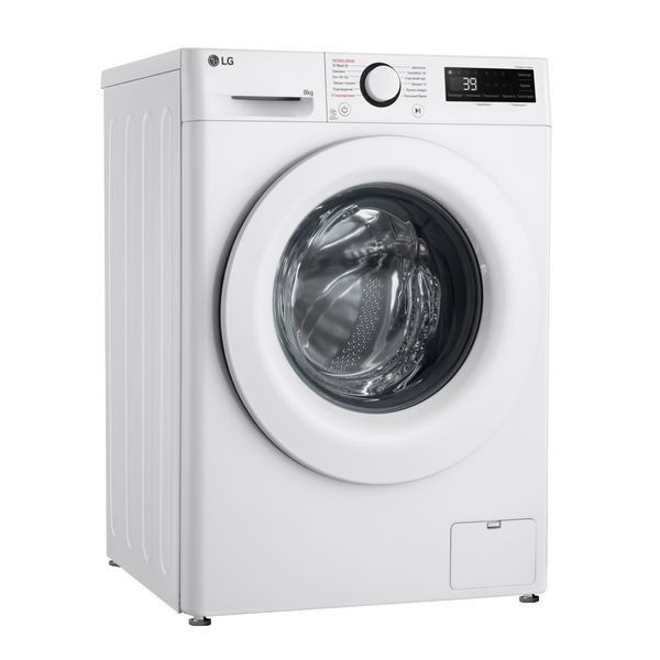 Пральна машина LG фронтальна, 8кг, 1200, A, 48см, дисплей, пара, інвертор, білий F2Y5PS3W фото