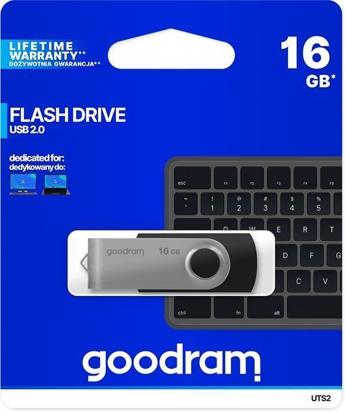 Флеш-накопичувач USB2.0 16GB Goodram UTS2 (Twister) Black (UTS2-0160K0R11) UTS2-0160K0R11 фото