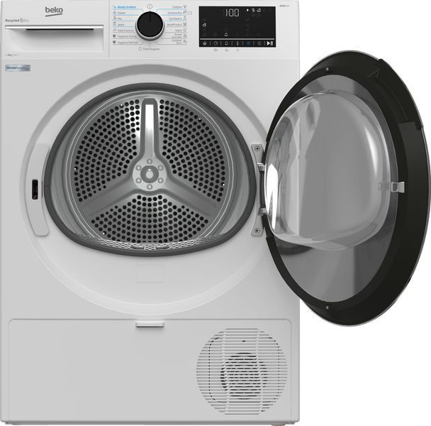 Сушильна машина Beko тепловий насос, 8кг, A+++, 60см, дисплей, підсвітка барабану, білий B5T68243 фото