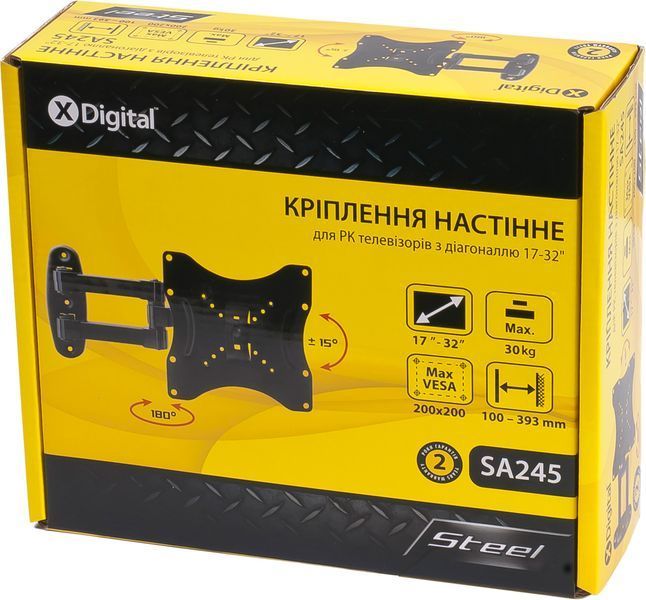 Кронштейн настінний X-Digital STEEL SA245 Black SA245 фото