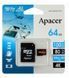 Карта пам`ятi MicroSDXC 64GB UHS-I/U3 Class 10 Apacer (AP64GMCSX10U8-R) + SD адаптер AP64GMCSX10U8-R фото 3