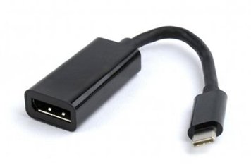 Адаптер Cablexpert USB Type-C - DisplayPort (M/F), 0.15 м, чорний (A-CM-DPF-01) A-CM-DPF-01 фото