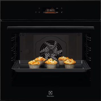 Духова шафа Electrolux електрична, 72л, A+, дисплей, конвекція, телескопічні напрямні, чорний LOE8F38Z фото
