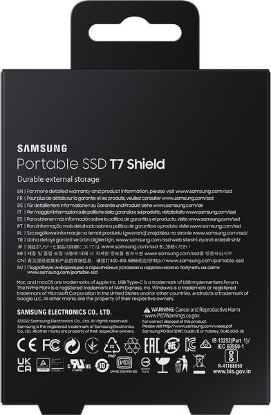 Накопичувач зовнішній SSD 2.5" USB 2.0TB Samsung T7 Shield Blue (MU-PE2T0R/EU) MU-PE2T0R/EU фото