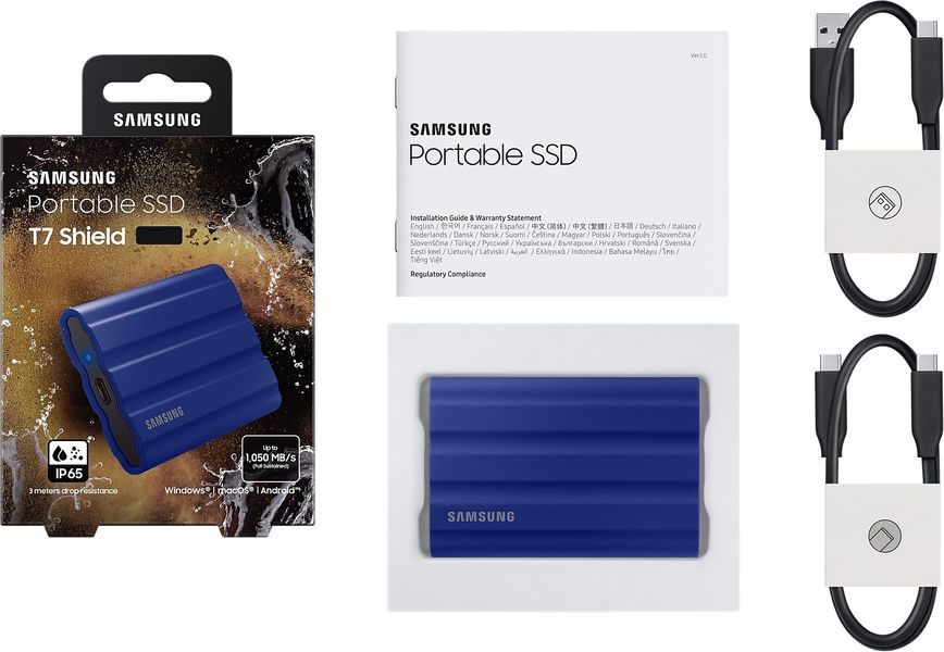 Накопичувач зовнішній SSD 2.5" USB 2.0TB Samsung T7 Shield Blue (MU-PE2T0R/EU) MU-PE2T0R/EU фото