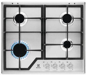 Варильна поверхня Electrolux газова, 60см, чавун, нерж KGS6426SX фото