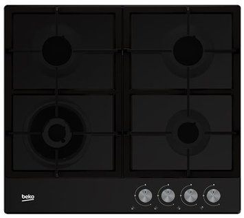 Варильна поверхня Beko газова, 60см, чавун, чорний HIAW64225SB фото