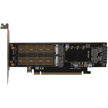 Контролер Frime (ECF-PCIEtoSSD009.LP) PCI-E-2хM.2 (B&M Key)+1хmSATA ECF-PCIEtoSSD009.LP фото