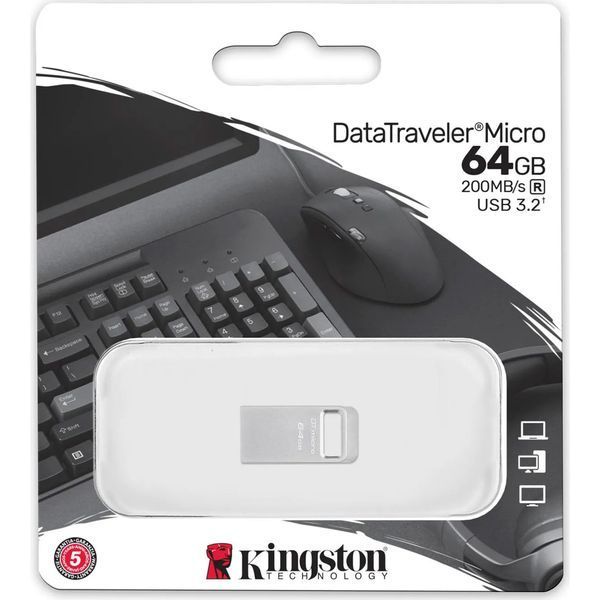 Флеш-накопичувач USB3.2 64GB Kingston DataTraveler Micro (DTMC3G2/64GB) DTMC3G2/64GB фото