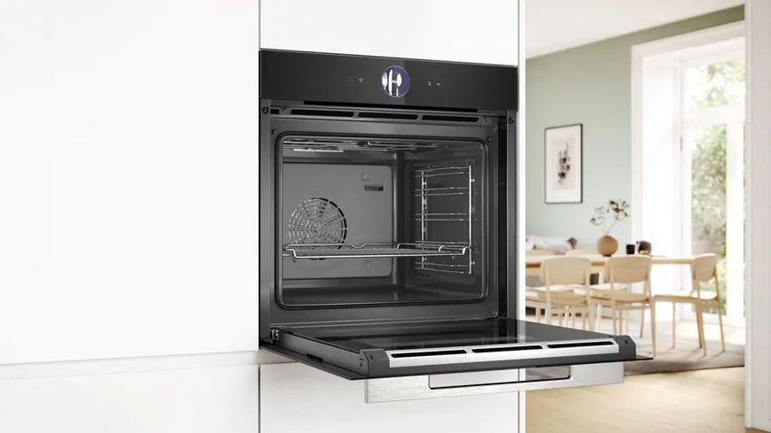 Духова шафа Bosch електрична, 71л, A+, дисплей, конвекція, чорний HBG7361B1 фото