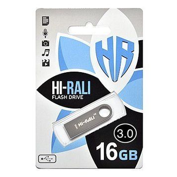 Флеш-накопичувач USB3.0 16GB Hi-Rali Shuttle Series Silver (HI-16GB3SHSL) HI-16GB3SHSL фото