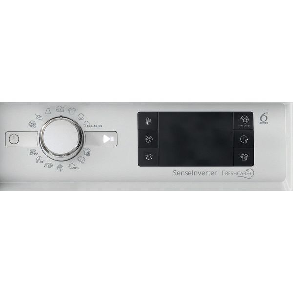 Пральна машина Whirlpool вбудована фронтальна, 7кг, 1400, D, 60см, дисплей, пара, білий BIWMWG71483EEUN фото