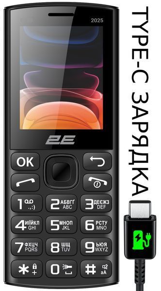 Мобiльний телефон 2E E240 2025 Dual Sim Black (794300867202) 794300867202 фото