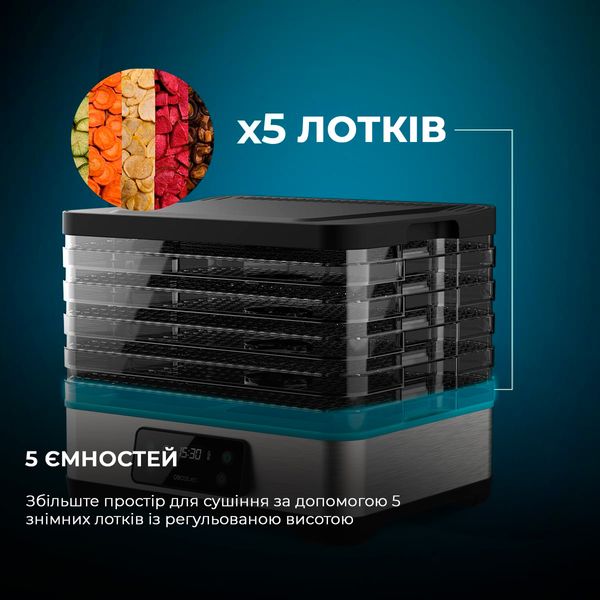 Сушарка для для овочів і фруктів CECOTEC VitaDry Pro CCTC-04949 фото