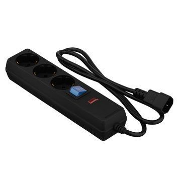 Фільтр живлення 2E 3 розетки, 1 м, черный (2E-U03C14M1BK) 2E-U03C14M1BK фото