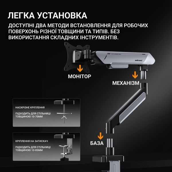 Кронштейн Anda Seat Stealth Pro II 17"-42" White/Gray (AD-W-A9-1S-FW) (VESA100х100) AD-W-A9-1S-FW фото