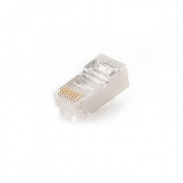 Конектор RJ 45 Cablexpert (PLUG5SP/100) екранований, з золоченими контактами (100 шт/уп) PLUG5SP/100 фото