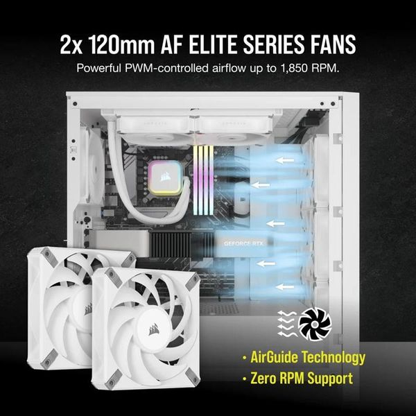 Система водяного охолодження Corsair iCUE H100i RGB Elite Liquid CPU Cooler White (CW-9060078-WW) CW-9060078-WW фото