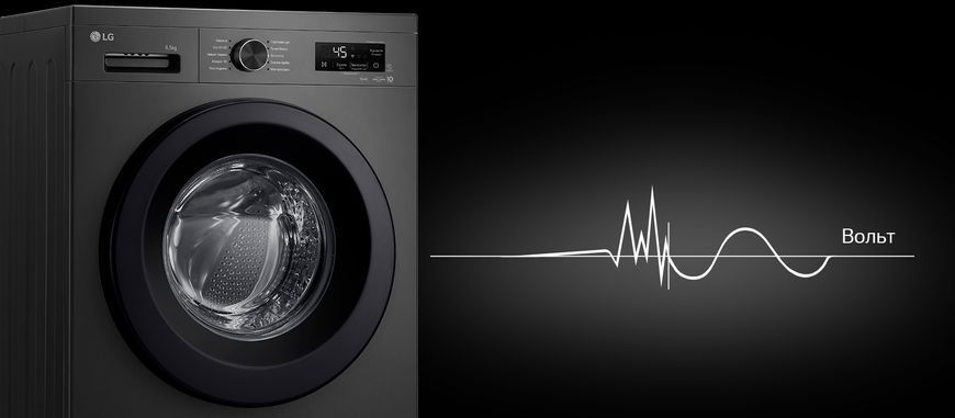 Пральна машина LG фронтальна, 6.5кг, 1200, В, 44см, дисплей, пара, інвертор, чорний F2Y2WS6JE фото
