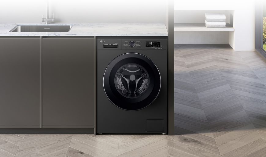 Пральна машина LG фронтальна, 6.5кг, 1200, В, 44см, дисплей, пара, інвертор, чорний F2Y2WS6JE фото