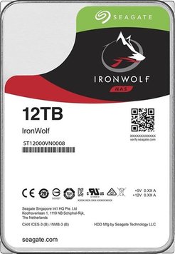 Накопичувач HDD SATA 12.0TB Seagate IronWolf NAS 7200rpm 256MB (ST12000VN0008) ST12000VN0008 фото