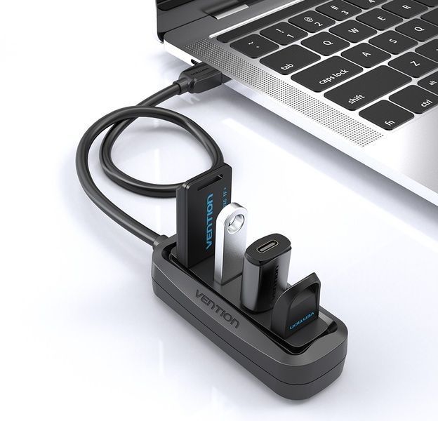 Концентратор Vention USB Hub 4-Port 2.0 Black, 0.15 m (VAS-J43) VAS-J43-B015 фото