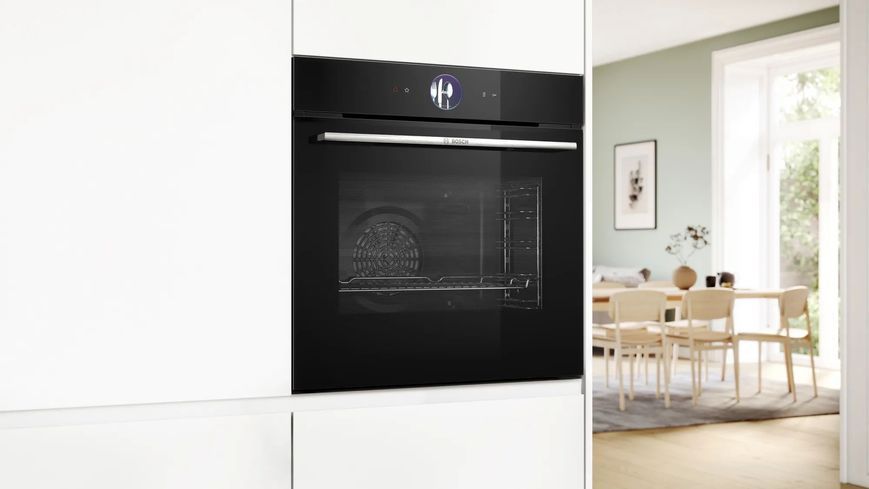 Духова шафа Bosch електрична, 71л, A+, дисплей, конвекція, піроліз, чорний HBG7764B1 фото