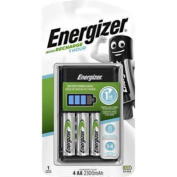 Зарядний пристрій Energizer Accu Recharge 1 HOUR AA/AAA Ni-Mh/Ni-Cd AA/HR06 2300mA BL 4шт 7638900421248 фото