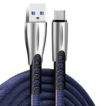 Кабель ColorWay USB - USB Type-C (M/M), 2.4 А, 1 м, Blue (CW-CBUC012-BL) CW-CBUC012-BL фото