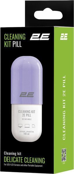 Набір для чищення 2E Pill (2E-SK140LC) LED/LCD + серветка 20х20 см White/Lilac 2E-SK140LC фото
