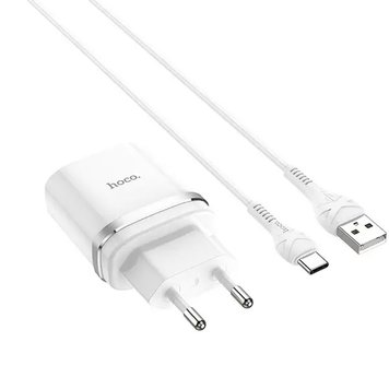 Мережевий зарядний пристрій Hoco C12Q (1USB, 3А) QC3.0 White (S23111) + кабель Type-C S23111 фото