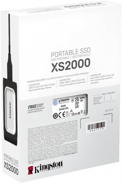 Накопичувач зовнішній SSD Portable USB 2.0ТB Kingston XS2000 Silver (SXS2000/2000G) SXS2000/2000G фото