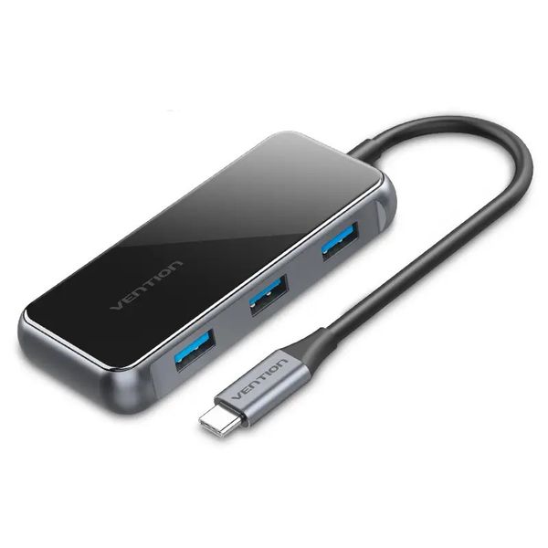 Концентратор Vention 5 в 1 Type-C-HDMI-USB-PD 3USB 3.0 4K 60Hz 87W 0.15m Black (TFBHB) TFBHB фото