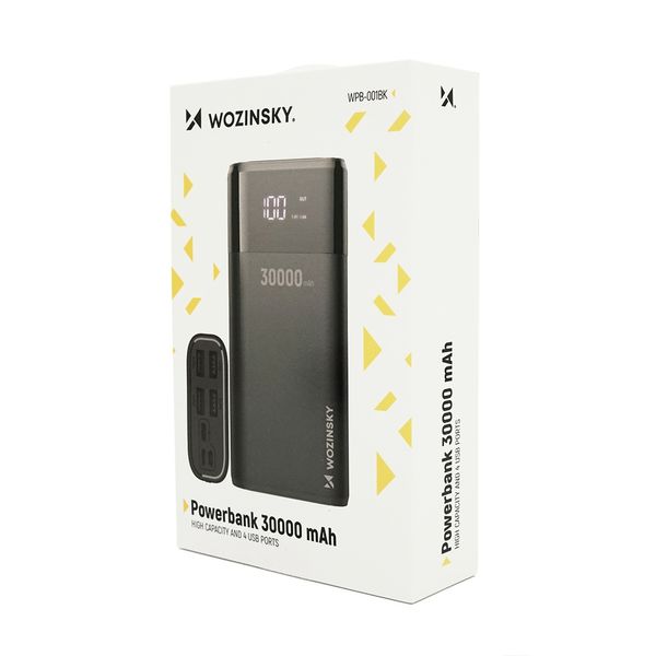 Універсальна мобільна батарея Wozinsky WPB-001BK Bipow 30000mAh Black (WPB-001BK/28829) WPB-001BK/28829 фото