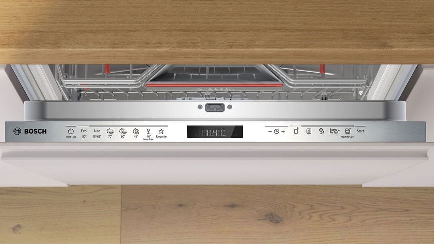 Посудомийна машина Bosch вбудована, 14компл., A, 60см, дисплей, 3й кошик, білий SMV6ECX86Q фото