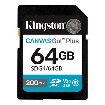 Карта пам`ятi SDXC 64GB UHS-I/U3 Class 10 Kingston Canvas Go! Plus R200/W200MB/s (SDG4/64GB) SDG4/64GB фото