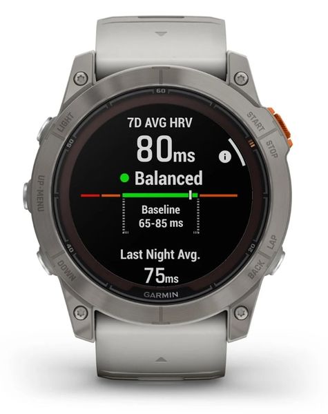 Смарт-годинник Garmin Fenix 7X Pro Sapphire Solar Titanium with Grey/Orange Band (010-02778-64) 010-02778-64 фото