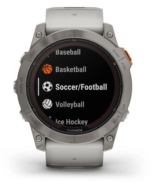 Смарт-годинник Garmin Fenix 7X Pro Sapphire Solar Titanium with Grey/Orange Band (010-02778-64) 010-02778-64 фото