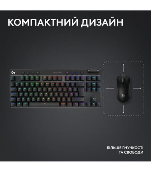 Клавiатура Logitech G PRO X TKL Lightspeed Black Tactile (920-012136) 920-012136 фото