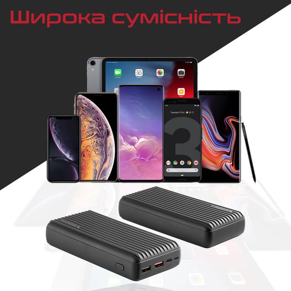 Універсальна мобільна батарея Promate Titan-30 Black 30000mAh titan-30.black фото