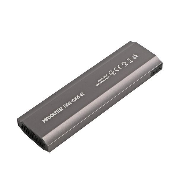 Зовнішня кишеня Maxxter M.2 NVMe PCIe, USB 3.1 Type-C Gen2, Metal, Black (EHDE-2280S-02) EHDE-2280S-02 фото
