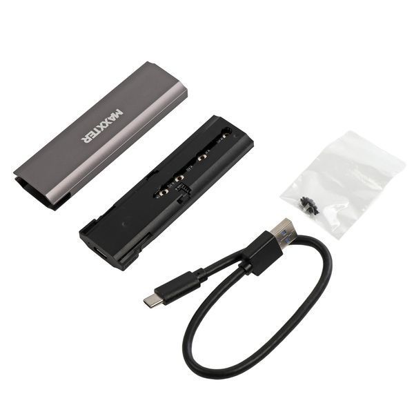 Зовнішня кишеня Maxxter M.2 NVMe PCIe, USB 3.1 Type-C Gen2, Metal, Black (EHDE-2280S-02) EHDE-2280S-02 фото