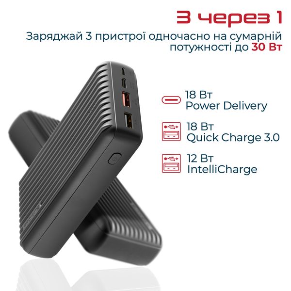 Універсальна мобільна батарея Promate Titan-30 Black 30000mAh titan-30.black фото