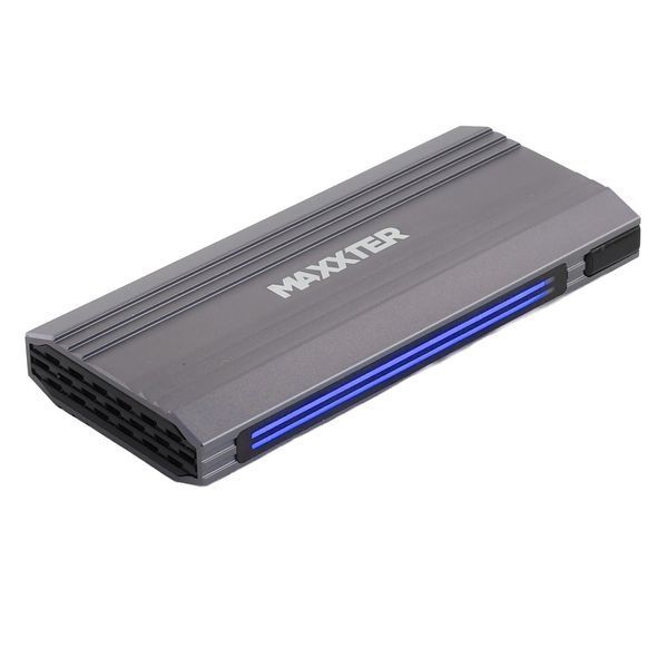 Зовнішня кишеня Maxxter M.2 NVMe PCIe, USB 3.1 Type-C Gen2, RGB, Metal, Black (EHDE-2280SRGB-01) EHDE-2280SRGB-01 фото