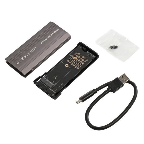 Зовнішня кишеня Maxxter M.2 NVMe PCIe, USB 3.1 Type-C Gen2, RGB, Metal, Black (EHDE-2280SRGB-01) EHDE-2280SRGB-01 фото