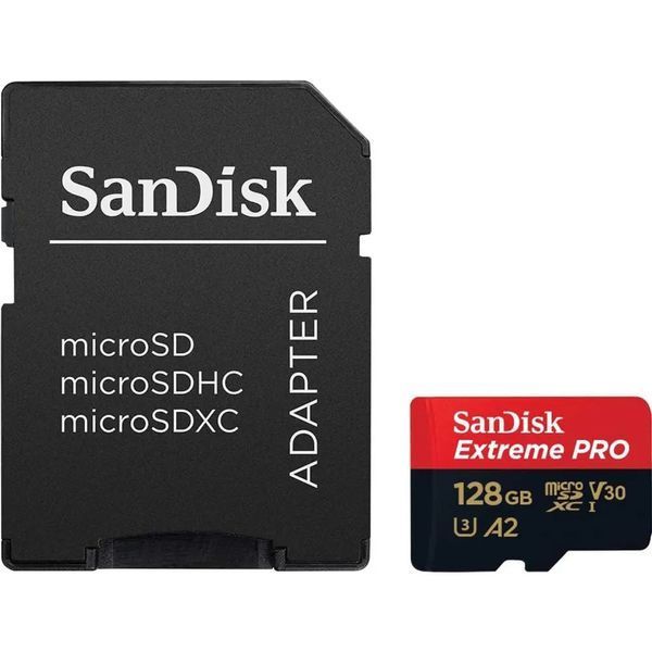 Карта пам`ятi MicroSDXC 128GB UHS-I U3 R200/W90MB/s SanDisk Extreme Pro V30 + SD-адаптер (SDSQXCD-128G-GN6MA) SDSQXCD-128G-GN6MA фото