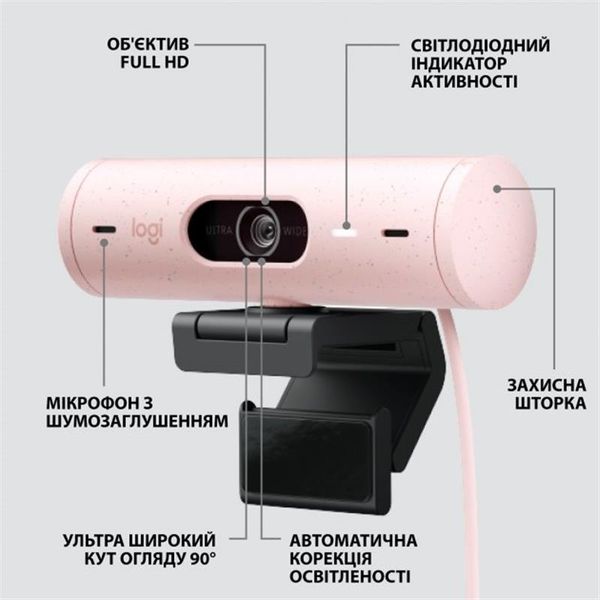 Веб-камера Logitech Brio 500 Rose (960-001421) 960-001421 фото