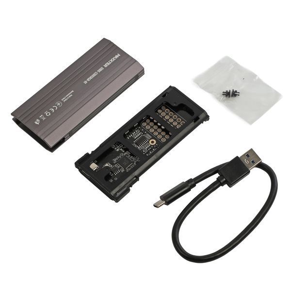 Зовнішня кишеня Maxxter M.2 NVMe PCIe, USB 3.1 Type-C Gen2, RGB, Metal, Black (EHDE-2280SRGB-01) EHDE-2280SRGB-01 фото