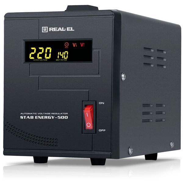 Стабілізатор REAL-EL Stab Energy-500 Black EL122400011 фото